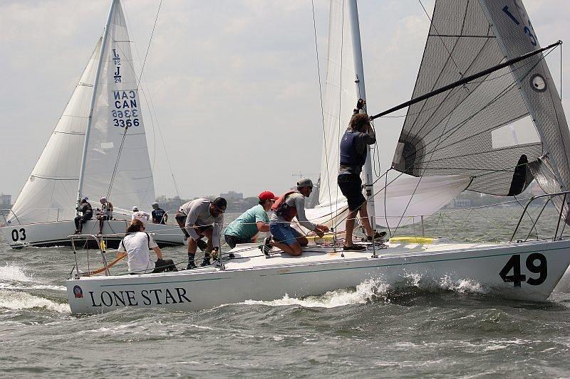 J24 Lone Star on the water